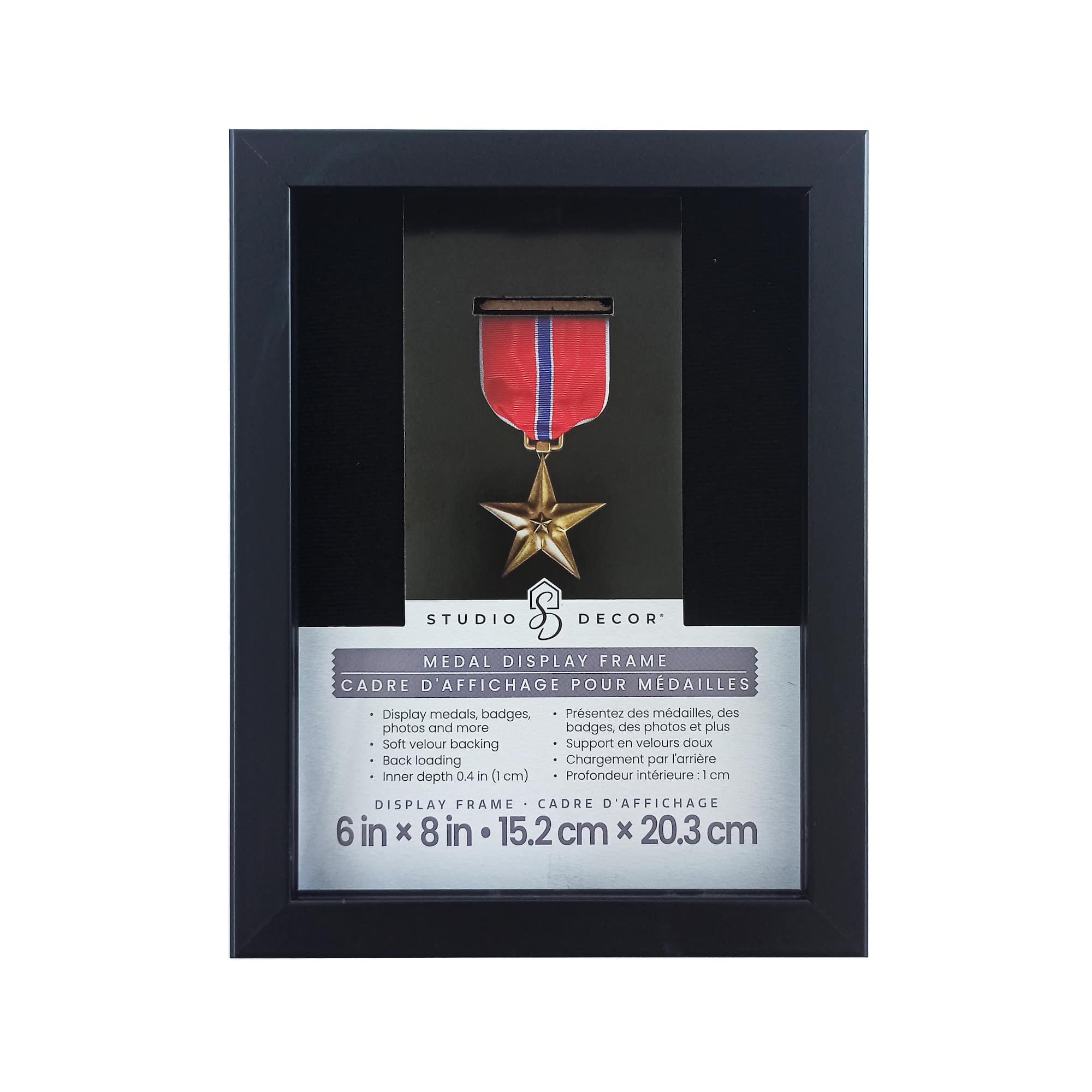 6" x 8" Black Medal Display Frame by Studio Décor®